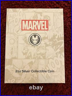 2 oz Solid Silver Marvel Avengers Iron Man Mask Coin 2019.999 Pure Silver