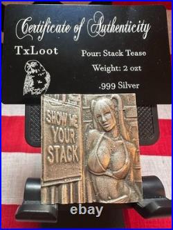 2 ozt Show Me Your Stack Silver. 999 CoA TxLoot