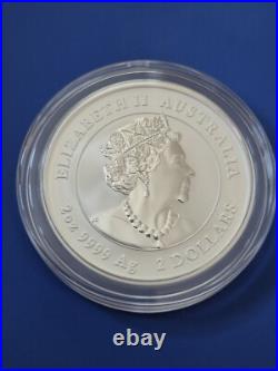 2oz Australia Mint 2023 Year Of Rabbit Solid Silver Coin 2$