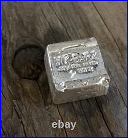 2oz. MK Barz. 999 Fine Silver Poured Chunky Cube/Bar