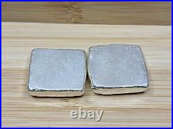 2x Silver Square Monarch Metals 50 Gram Hand Poured Square. 999 Fine 100g total