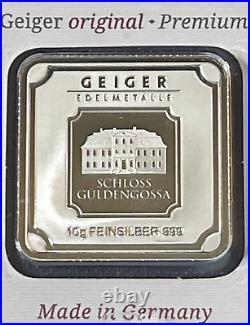 30 Grams of Geiger Edelmetalle- (2) 10 Gram Bars & (10) 1 Gram Bars All in Assay