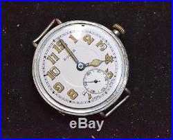 35 mm Rolex Trench WW1 Officers Military Antique Mens Wrist Watch solid silver