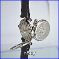 38mm early 1810 high grade fusee solid silver fancy guilloche dial wrist watch