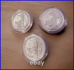 3X NEW 2026 Solid Silver 1OZ / Ounce Britannia Coins King Charles