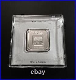 (3) Geiger Edelmetalle 1 oz. 999 Fine Silver Square Bars Encapsulated with Assay