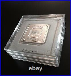 3 Geiger Edelmetalle 50 gram 999 Fine Silver Square Bars Encapsulated with Assay