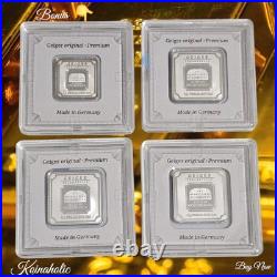 3-Geiger Edelmetalle Original 10 Gram Silver Squares In Capsule With 5g BONUS