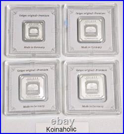 3-Geiger Edelmetalle Original 10 Gram Silver Squares In Capsule With 5g BONUS
