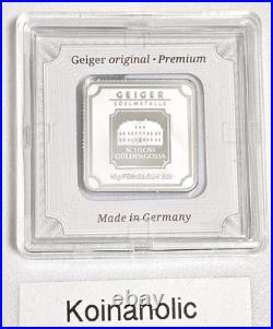 3-Geiger Edelmetalle Original 10 Gram Silver Squares In Capsule With 5g BONUS