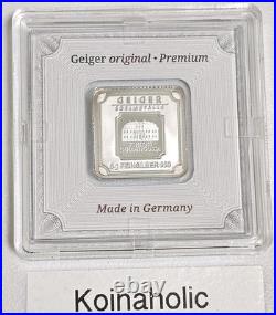 3-Geiger Edelmetalle Original 10 Gram Silver Squares In Capsule With 5g BONUS