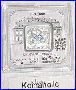 3-Geiger Edelmetalle Original 10 Gram Silver Squares In Capsule With 5g BONUS