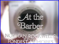 3 Oz. 925 Solid Silver Norman Rockwell Fondest Memories Ingot (barber) + Gold
