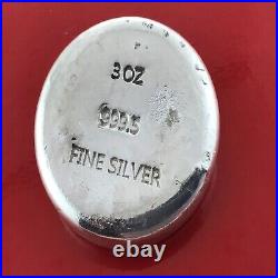 3 Troy Ounce Oz Fine Grade 999.5 Solid Silver Bullion Ingot Bar 93.30 grams