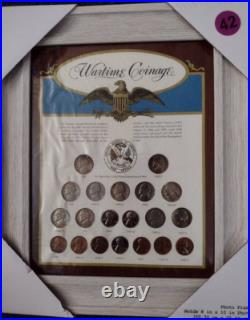 3-VINTAGE -COIN & CURRENCY SETS in NEW SOLID WOOD 8 X 10 FRAMES WithMUSEUM GLASS