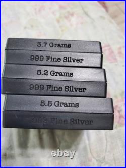 3 american infantry Solid. 999 silver figures Ww2 War Hand Pour
