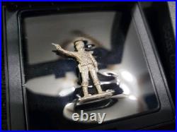 3 american infantry Solid. 999 silver figures Ww2 War Hand Pour