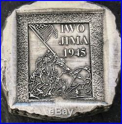 3 tr/oz MK BarZ Iwo Jima 1945.999 FS POURED CHUNKY NUGGET Square LTD 500