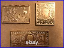 3 x 925 Solid Silver Stamp Ingots The Silver Jubilee QElI No 11,19,22