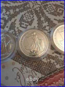 3x 2014 Britannia Mule Error Solid Silver Bullion Coin 1oz £2 Lunar Reverse