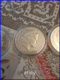 3x 2014 Britannia Mule Error Solid Silver Bullion Coin 1oz £2 Lunar Reverse 2