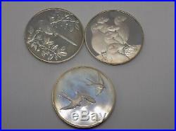 3x Heavy Solid Sterling Silver Collectors Coins. 201 grams. Full English Marks