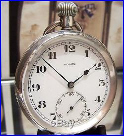 40's Antique Rolex Cal 548 + Solid Silver Omega Case Marriage Pocket Watch Works