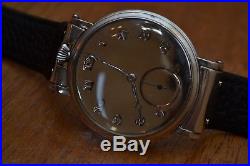 46mm Carl F. Bucherer Cortebert wrist watch solid silver antique men's trench