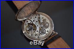 46mm Carl F. Bucherer Cortebert wrist watch solid silver antique men's trench