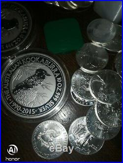 48 Ounces Of Solid Silver Coins 1 10kg Coins Eagles Kookaburra Joblot Wholesale