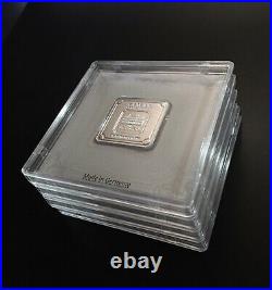 (4) Geiger Edelmetalle 20 gram 999 Fine Silver Square Bars Encapsulated with Assay