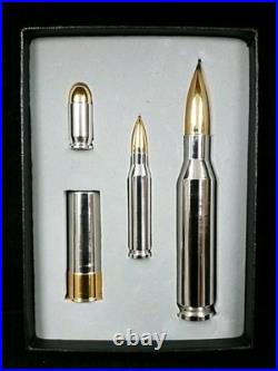 4 Pc Set Gold & Rhodium Enhanced Solid. 999 Silver Bullets 1, 2, 5, 10oz NO COA