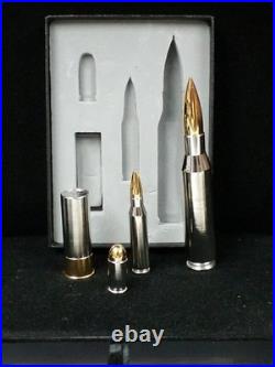 4 Pc Set Gold & Rhodium Enhanced Solid. 999 Silver Bullets 1, 2, 5, 10oz NO COA