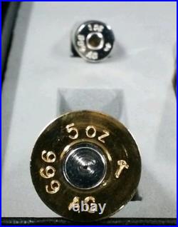 4 Pc Set Gold & Rhodium Enhanced Solid. 999 Silver Bullets 1, 2, 5, 10oz NO COA