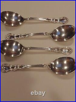 4 Wallace Sterling 1899 Irving- Old Atlanta 7 Bullion spoons, No Mono. 5.8 T oz