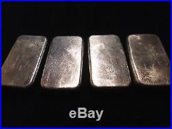 4 X Metalor 100 Gram. 999 Pure Solid Silver Bars Preowned No Certificates Ex C