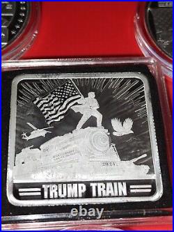 4 oz Silver Trump Lot-3 one oz Silver Rounds and 1 One oz Silver Square Limtd Ed