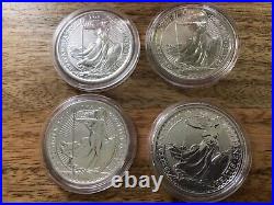 4 x SILVER Britannia 2018 coins SOLID 1oz Bullion Fine Silver uncirculated