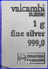 4x 100g Pure Silver Bars combibar 400x1g bars in one solid Bar by Valcombi Swiss