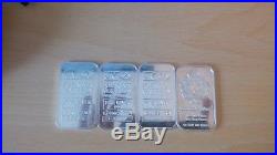 4x 1oz. 999 Fine Silver Bars (4ounce) solid silver