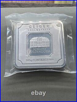 500g Geiger Edelmetalle'Square' Silver Bullion Bar (SNBV225841)