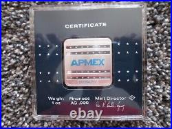 (50) 1 oz Silver Square Bar APMEX (Encapsulated)