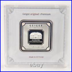 50 Gram. 999 Fine Silver Bullion Bar Geiger Original Square Sealed in Case