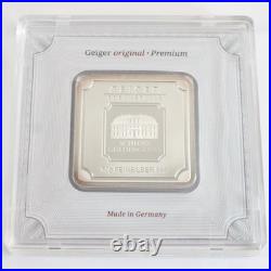 50 Gram. 999 Fine Silver Bullion Bar Geiger Original Square Sealed in Case