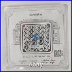 50 Gram Geiger Square Silver. 999 Fine Silver. Original Premium