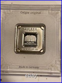 50 gram Silver Bar Geiger Edelmetalle (Original Square Series) In Case