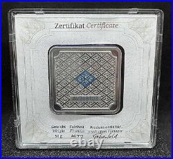 50 gram Silver Square Geiger Edelmetalle (Encapsulated withAssay)