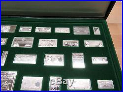 (50)worlds Greatest Banknotes Solid Sterling Silver Complete Set Franklin Mint