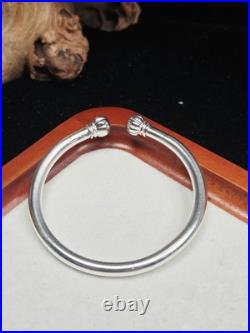 52mm Handmade 999 Fine Silver Cuff Solid 32.8g Adjustable Open Bangle