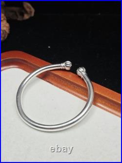 52mm Handmade 999 Fine Silver Cuff Solid 32.8g Adjustable Open Bangle 52mm Handmade 999 Fine Silver Cuff Solid 32.8g Adjustable Open Bangle